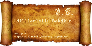 Müllerleily Bekény névjegykártya